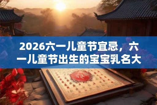 2026六一儿童节宜忌，六一儿童节出生的宝宝乳名大全