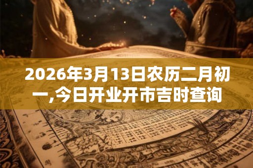 2026年3月13日农历二月初一,今日开业开市吉时查询 2026年3月13日农历二月初一,今日开业开市吉时查询
