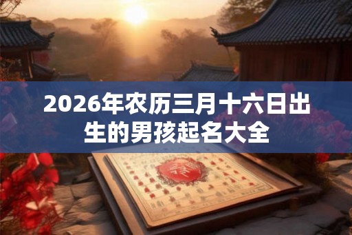 2026年农历三月十六日出生的男孩起名大全