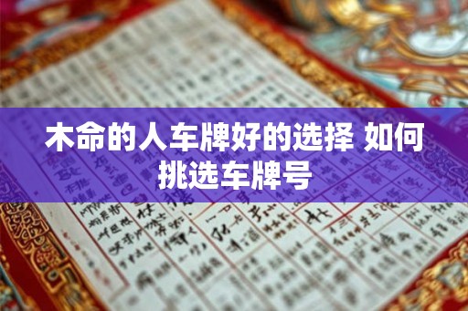 木命的人车牌好的选择 如何挑选车牌号 木命的人车牌好的选择 如何挑选车牌号