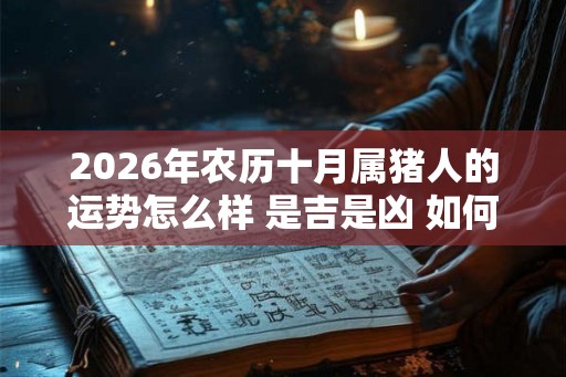 2026年农历十月属猪人的运势怎么样 是吉是凶 如何开运