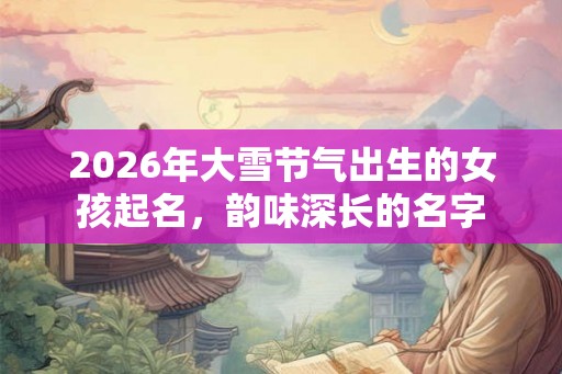 2026年大雪节气出生的女孩起名，韵味深长的名字