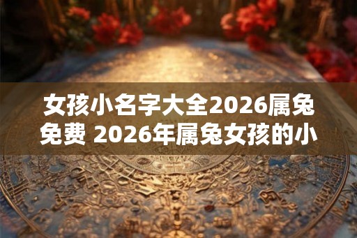 女孩小名字大全2026属兔免费 2026年属兔女孩的小名字大全免费