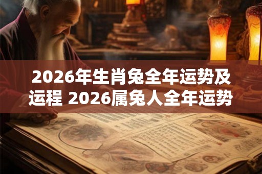 2026年生肖兔全年运势及运程 2026属兔人全年运势