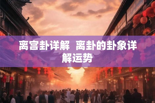 离宫卦详解  离卦的卦象详解运势