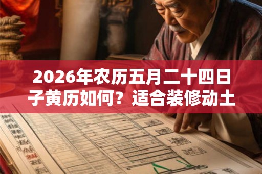 2026年农历五月二十四日子黄历如何？适合装修动土吗？