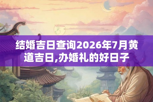 结婚吉日查询2026年7月黄道吉日,办婚礼的好日子
