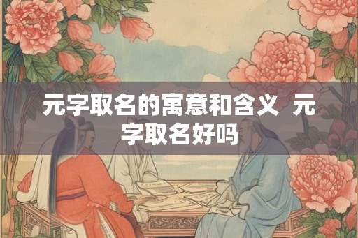 元字取名的寓意和含义  元字取名好吗