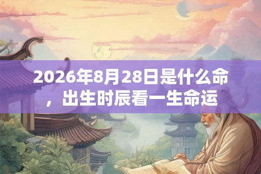 2026年8月28日是什么命，出生时辰看一生命运