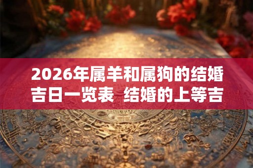 2026年属羊和属狗的结婚吉日一览表  结婚的上等吉日