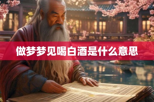 做梦梦见喝白酒是什么意思