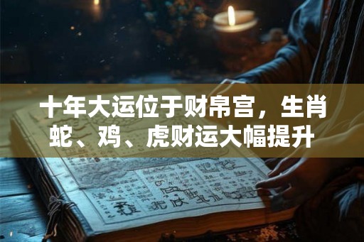 十年大运位于财帛宫，生肖蛇、鸡、虎财运大幅提升