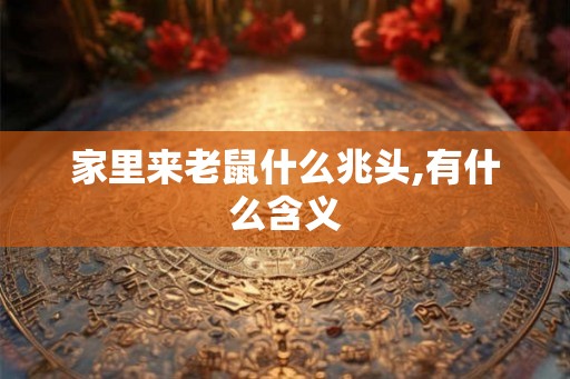 家里来老鼠什么兆头,有什么含义