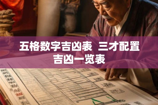 五格数字吉凶表  三才配置吉凶一览表