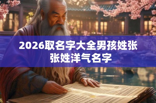 2026取名字大全男孩姓张  张姓洋气名字