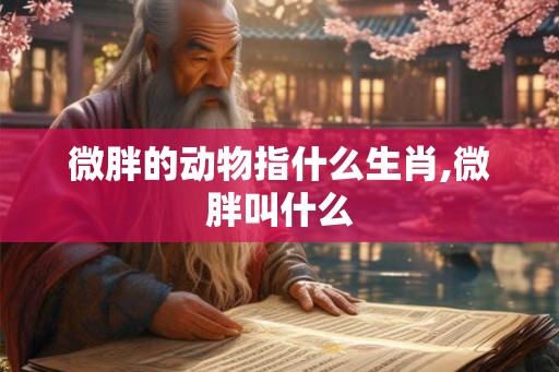 微胖的动物指什么生肖,微胖叫什么