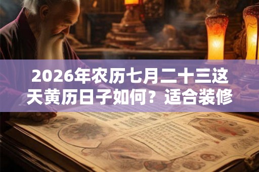 2026年农历七月二十三这天黄历日子如何?适合装修动土吗? 2026年农历七月二十三这天黄历日子如何?适合装修动土吗?