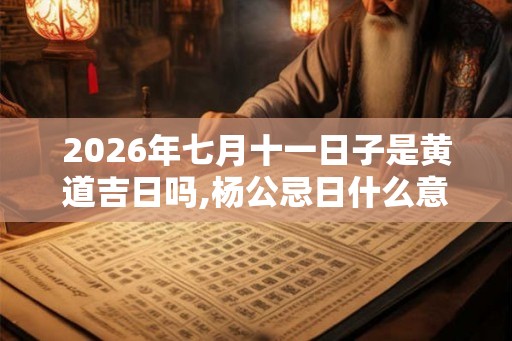 2026年七月十一日子是黄道吉日吗,杨公忌日什么意思