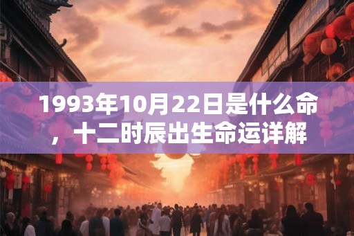 1993年10月22日是什么命，十二时辰出生命运详解