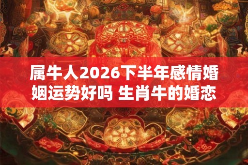 属牛人2026下半年感情婚姻运势好吗 生肖牛的婚恋运势详解