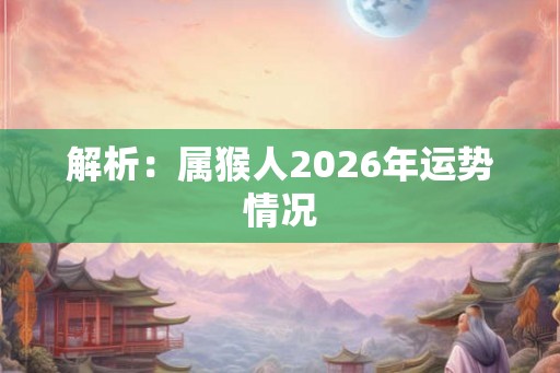 解析：属猴人2026年运势情况