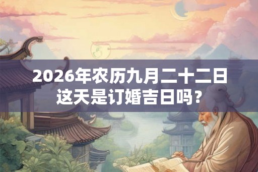 2026年农历九月二十二日这天是订婚吉日吗？