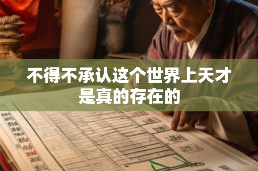 不得不承认这个世界上天才是真的存在的 不得不承认这个世界上天才是真的存在的