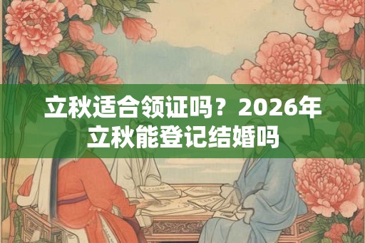 立秋适合领证吗？2026年立秋能登记结婚吗