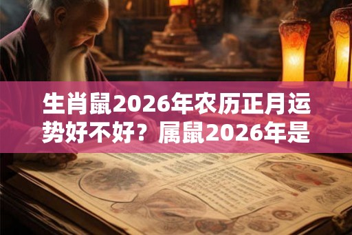 生肖鼠2026年农历正月运势好不好？属鼠2026年是本命年吗？