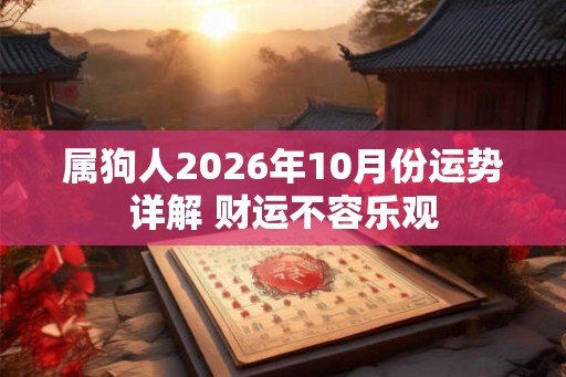 属狗人2026年10月份运势详解 财运不容乐观