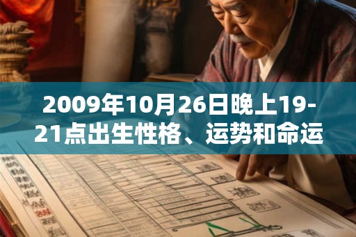2009年10月26日晚上19-21点出生性格、运势和命运