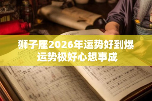 狮子座2026年运势好到爆 运势极好心想事成