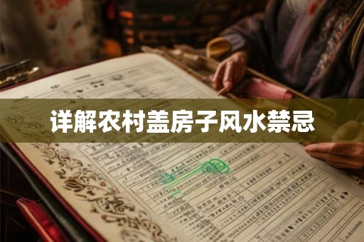 详解农村盖房子风水禁忌