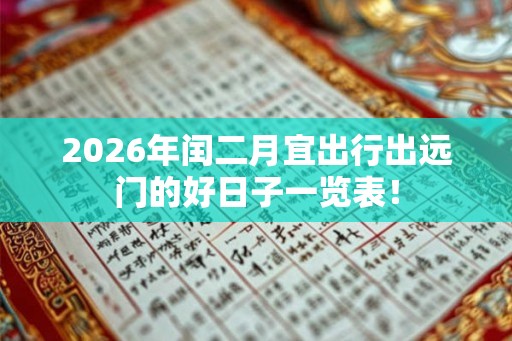 2026年闰二月宜出行出远门的好日子一览表! 2026年闰二月宜出行出远门的好日子一览表!