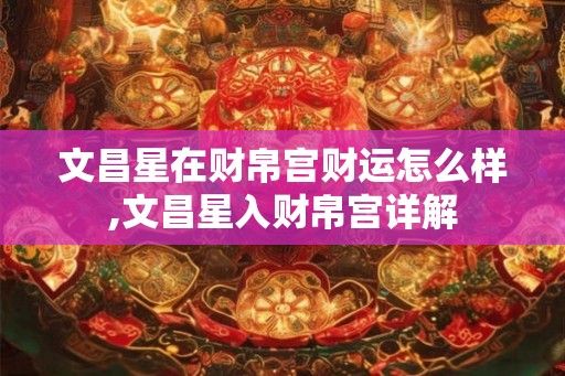 文昌星在财帛宫财运怎么样,文昌星入财帛宫详解