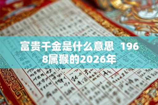 富贵千金是什么意思  1968属猴的2026年