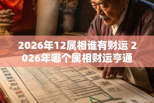 2026年12属相谁有财运 2026年哪个属相财运亨通