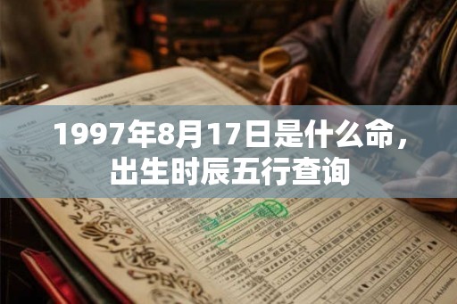 1997年8月17日是什么命,出生时辰五行查询 1997年8月17日是什么命,出生时辰五行查询