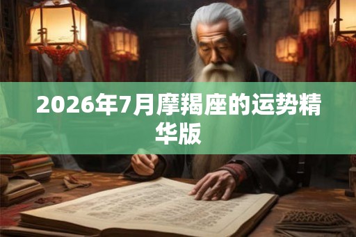 2026年7月摩羯座的运势精华版 2026年7月摩羯座的运势精华版