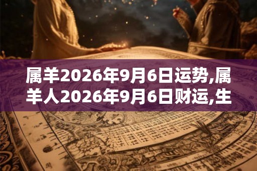属羊2026年9月6日运势,属羊人2026年9月6日财运,生肖羊2026年9月6日运势