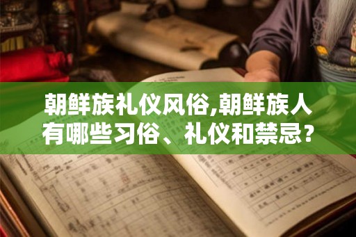 朝鲜族礼仪风俗,朝鲜族人有哪些习俗、礼仪和禁忌？