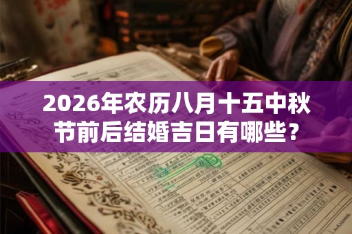 2026年农历八月十五中秋节前后结婚吉日有哪些？