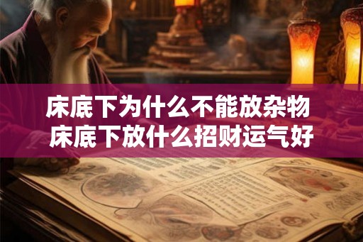床底下为什么不能放杂物 床底下放什么招财运气好
