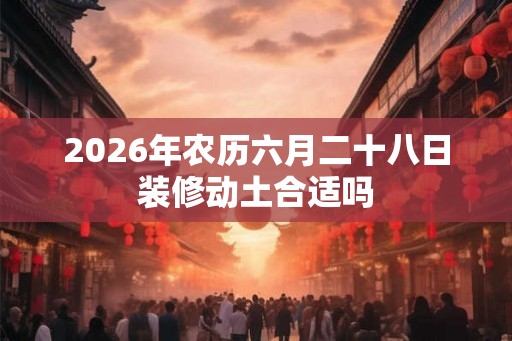 2026年农历六月二十八日装修动土合适吗