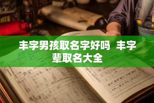 丰字男孩取名字好吗  丰字辈取名大全
