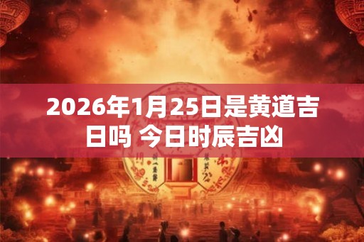 2026年1月25日是黄道吉日吗 今日时辰吉凶