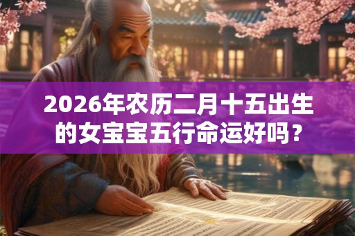 2026年农历二月十五出生的女宝宝五行命运好吗？