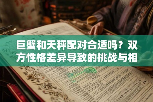 巨蟹和天秤配对合适吗？双方性格差异导致的挑战与相处建议