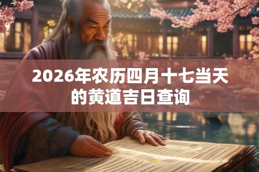 2026年农历四月十七当天的黄道吉日查询