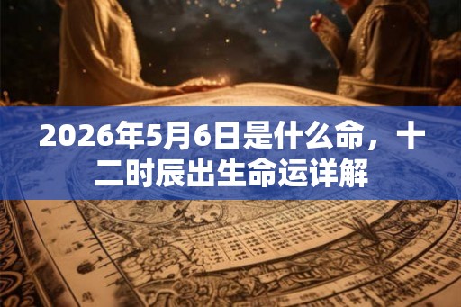 2026年5月6日是什么命，十二时辰出生命运详解